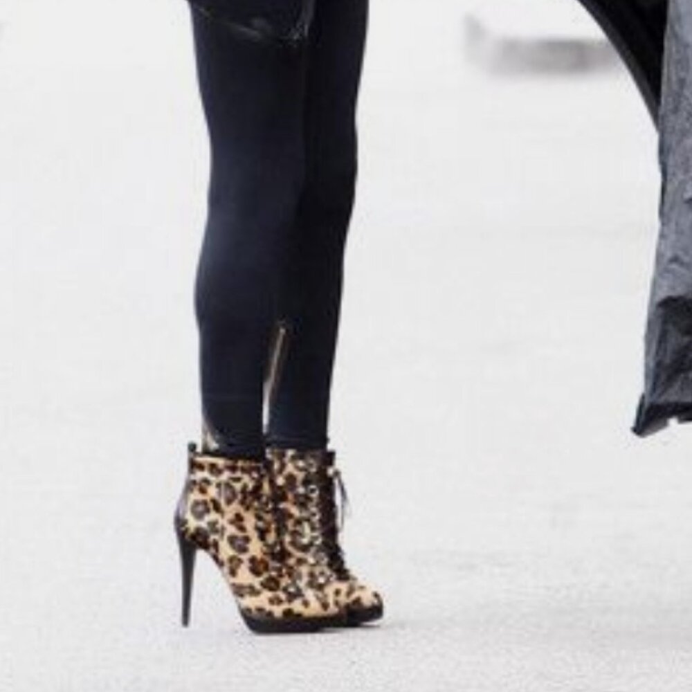 Tory Burch Halima Animal Print Lace-Up Booties - Picture 15 of 16